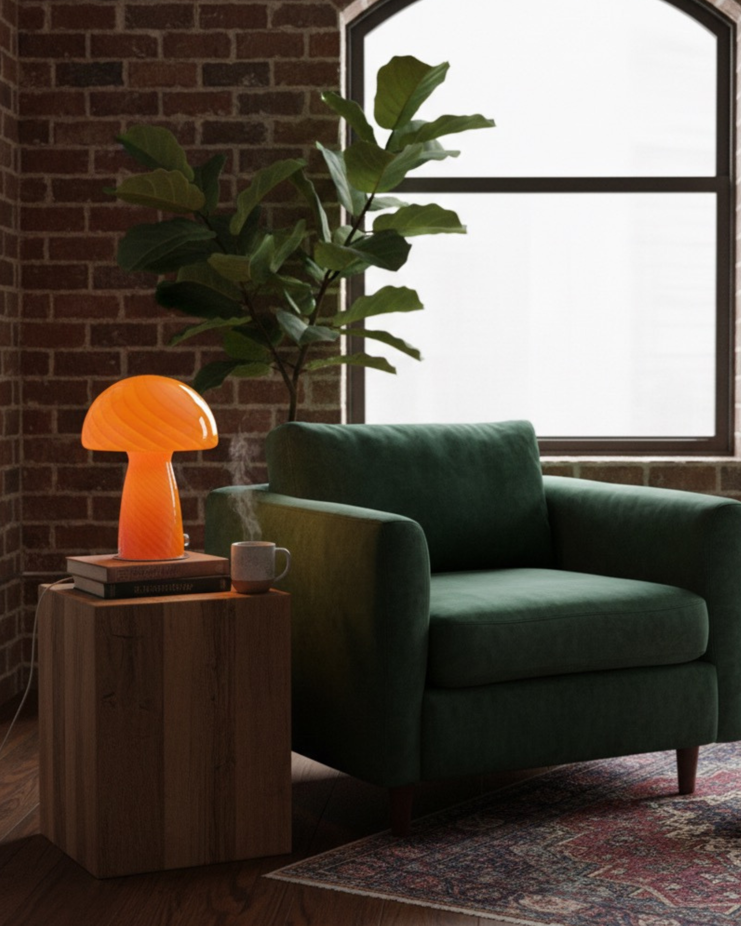 Mid-Century Lampe mit Chrom
